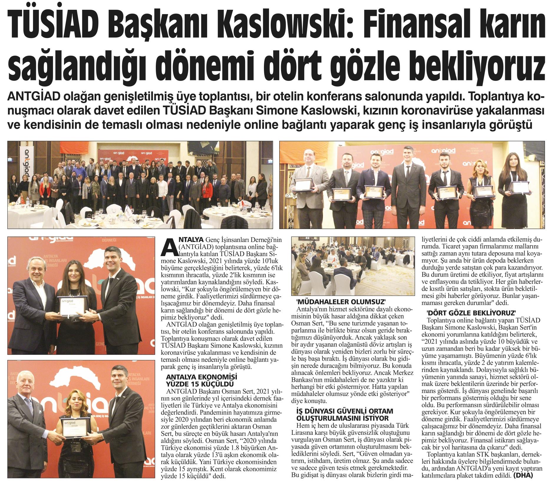ANTGİAD’ın konuğu Kaslowski oldu