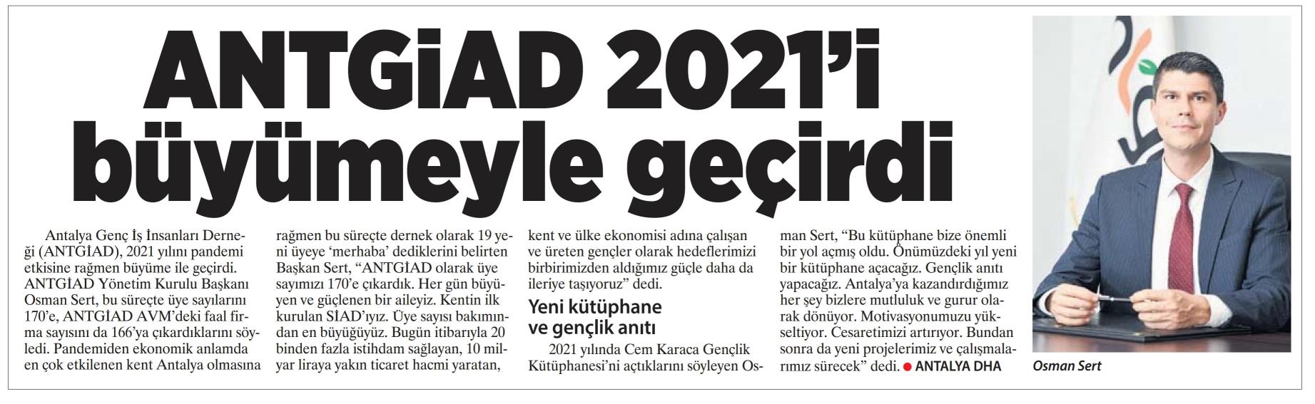 ANTGİAD 2021’İ BÜYÜMEYLE GEÇİRDİ