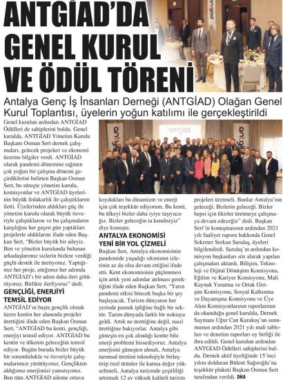 ANTGİAD OLAĞAN GENEL KURUL TOPLANTISI VE ÖDÜL TÖRENİ GERÇEKLEŞTİRDİ