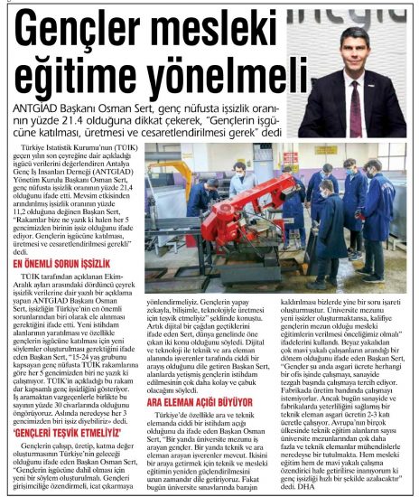 Gençler mesleki eğitime teşvik edilmeli
