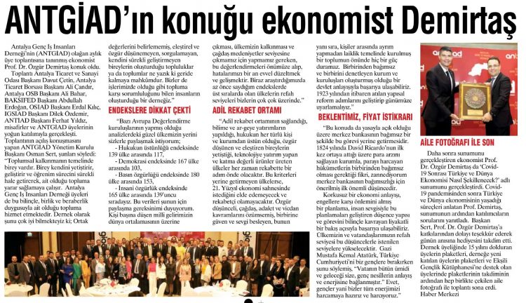 ANTGİAD’IN KONUĞU PROF.DR. DEMİRTAŞ OLDU