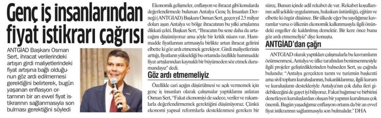 FİYAT İSTİKRARI ÇAĞRISI