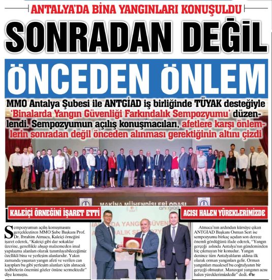ANTALYA’DA BİNA YANGINLARI KONUŞULDU
