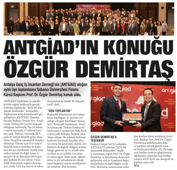 ANTGİAD’IN KONUĞU PROF. DR. ÖZGÜR DEMİRTAŞ OLDU