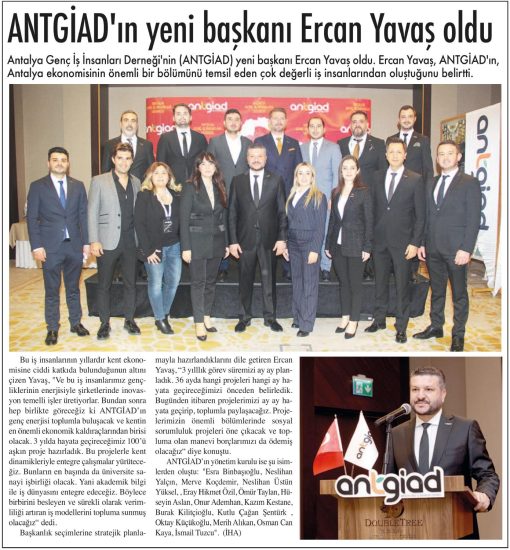 ANTGİAD’ın YENİ BAŞKANI ERCAN YAVAŞ OLDU