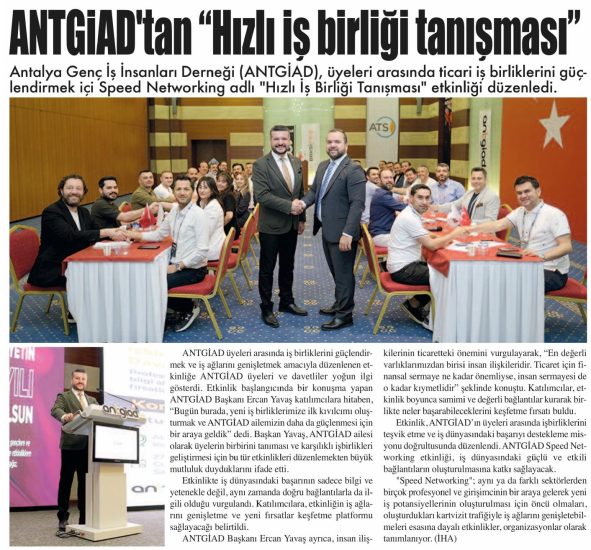 ANTGİAD’TAN HIZLI İŞBİRLİĞİ TANIŞMASI