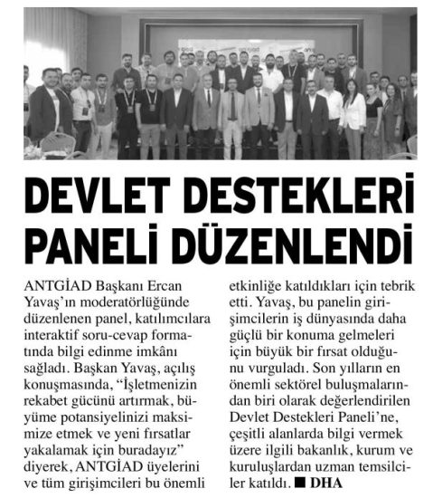 ANTGİAD’DAN ‘DEVLET DESTEKLERİ PANELİ’
