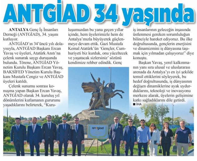 ANTGİAD 34. Kuruluş Yıldönümünü Gururla Kutluyor