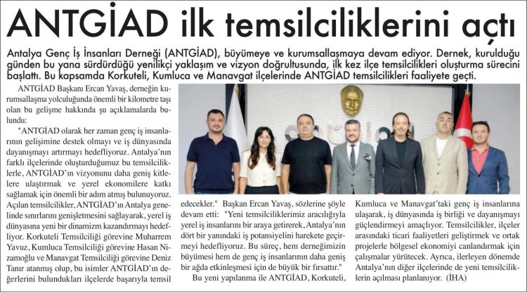 ANTGİAD İLK TEMSİLCİLİKLERİNİ AÇTI