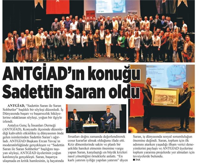 SADETTİN SARAN İLE İŞ HAYATI KONUŞULDU
