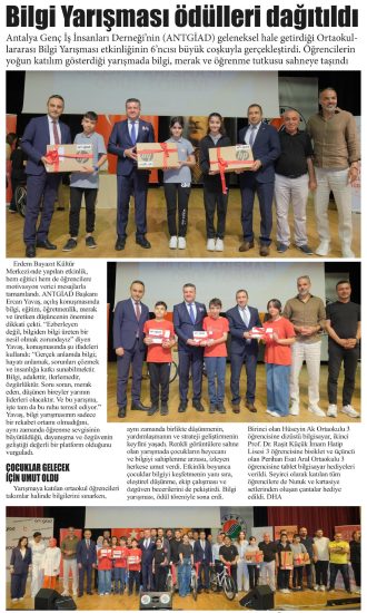 BİLGİ YARIŞMASIYLA EĞİTİME GÜÇLÜ DESTEK