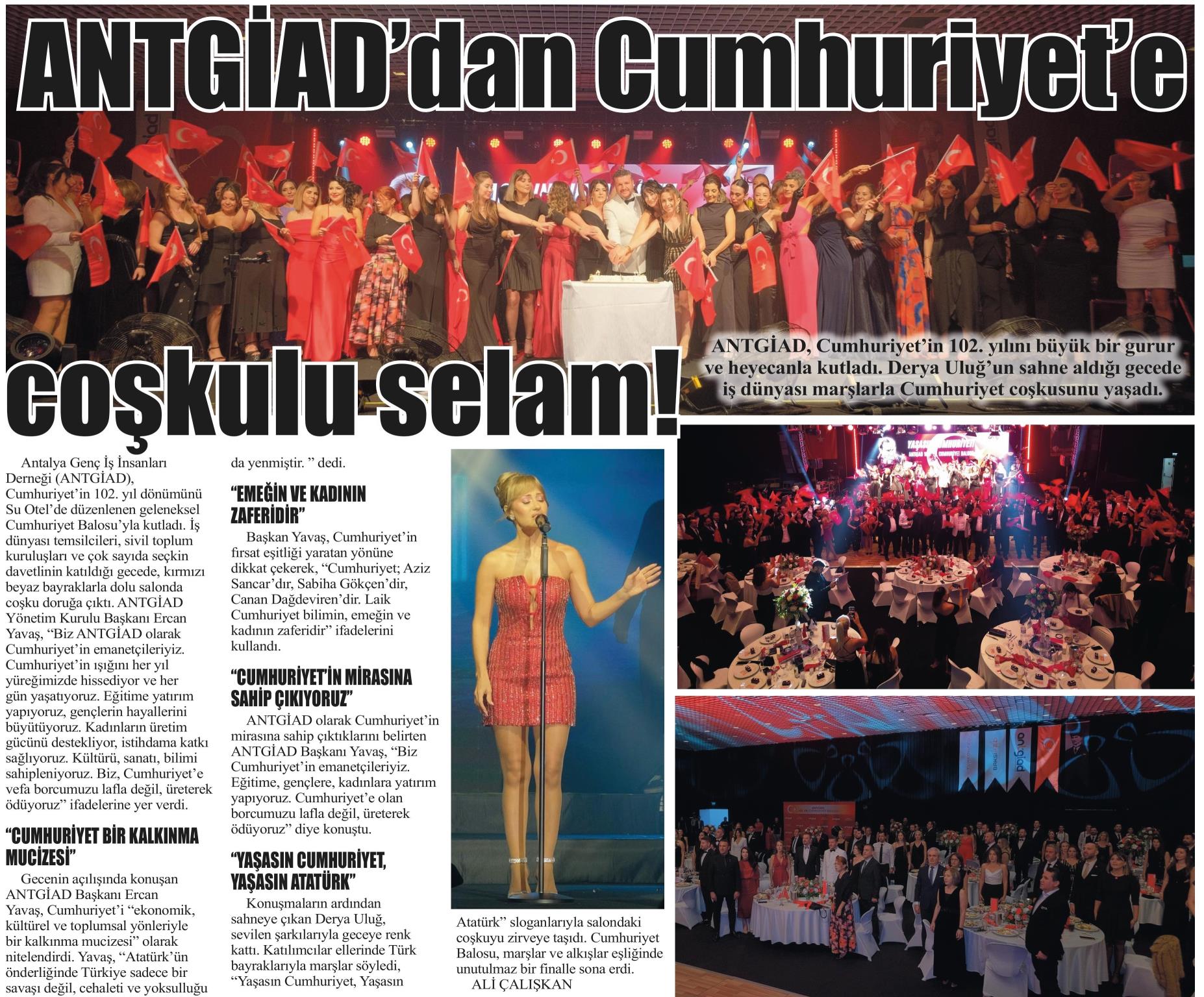 CUMHURİYETİN 102.YILINDA ANTALYA’DA GURUR VE COŞKU ZİRVEDE