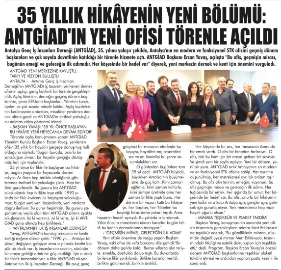 ANTGİAD YENİ OFİSİNİ TÖRENLE AÇTI