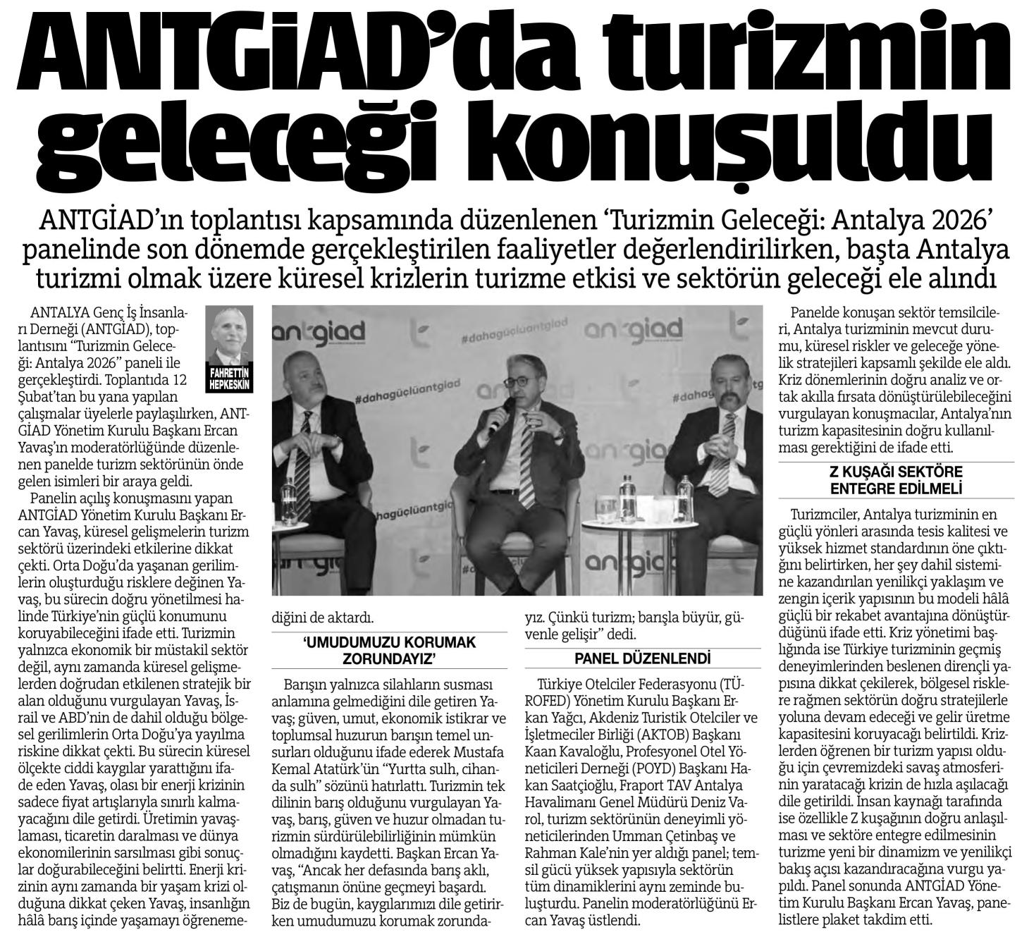 ANTGİAD’DAN TURİZME STRATEJİK ZİRVE